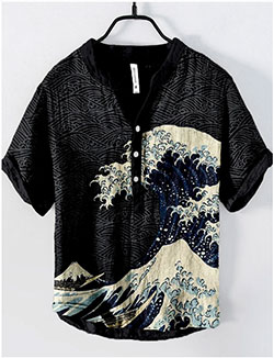 Rococity (Hg.): „The Great Wave off Kanagawa“ und weitere Hemdensujets, ohne Jahresangabe