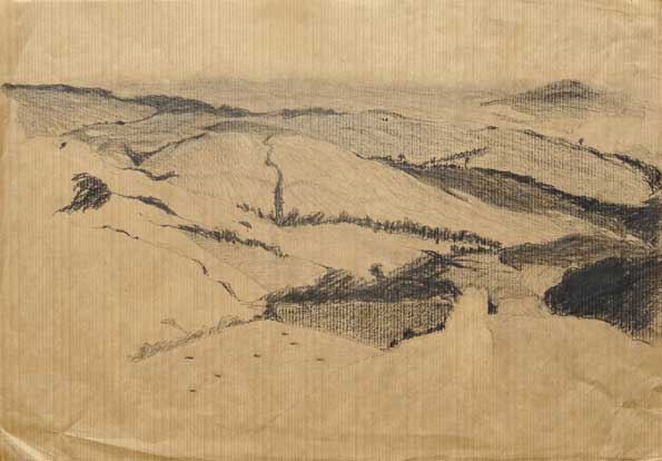 Walter Stach: Preparatory study on "Landscape Without Name“. 1984